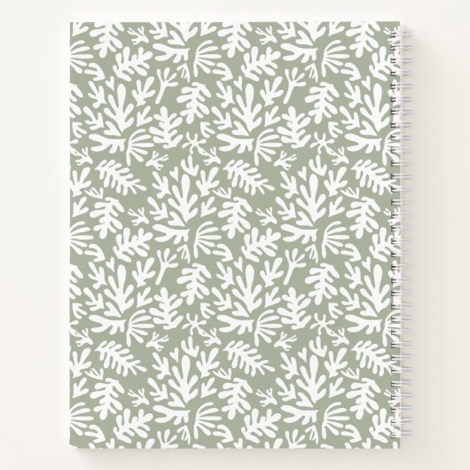 Modern minimalistisch script botanisch aangepaste  notitieboek (Achterkant)