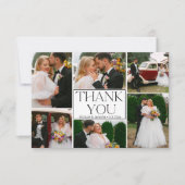 Modern minimalistisch script bruiloft 6 foto's col bedankkaart (Voorkant)