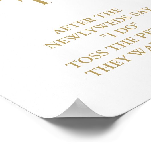 Modern minimalistisch script bruiloft bloemblaadje poster (Hoek)