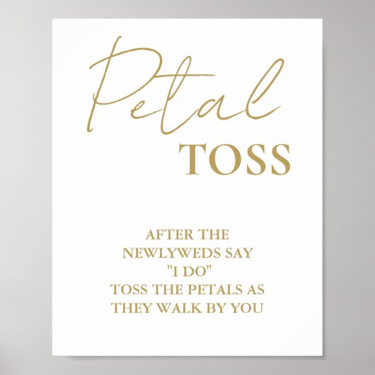 Modern minimalistisch script bruiloft bloemblaadje poster (Voorkant)