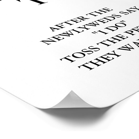 Modern minimalistisch script bruiloft bloemblaadje poster (Hoek)