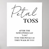 Modern minimalistisch script bruiloft bloemblaadje poster (Voorkant)