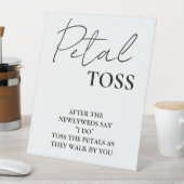 Modern minimalistisch script bruiloft bloemblaadje reclamebord met voetstuk (Insitu)