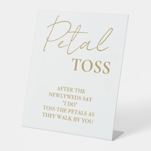 Modern minimalistisch script bruiloft bloemblaadje reclamebord met voetstuk (Voorkant)