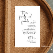 Modern minimalistisch script, bruiloft Dank je wel Informatiekaartje