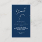 Modern minimalistisch script, bruiloft Dank je wel Informatiekaartje (Voorkant)