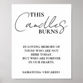 Modern minimalistisch script bruiloft deze kaarsen poster (Voorkant)