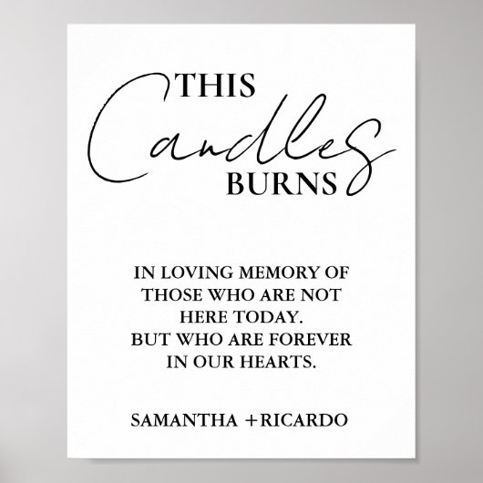 Modern minimalistisch script bruiloft deze kaarsen poster (Voorkant)