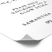 Modern Minimalistisch Script Bruiloft Glow stick S Poster (Hoek)