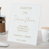 Modern Minimalistisch Script Bruiloft Glow stick S Reclamebord Met Voetstuk (Insitu)