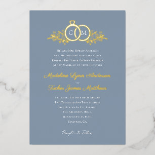 Modern minimalistisch script bruiloft gouden folie uitnodiging