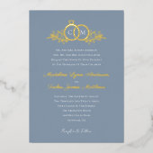 Modern minimalistisch script bruiloft gouden folie uitnodiging (Voorkant)