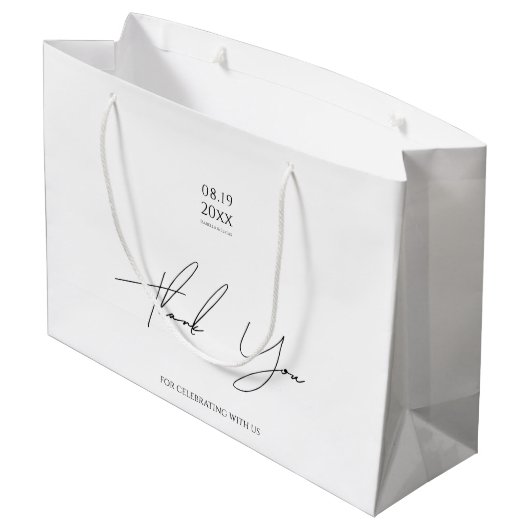 Modern minimalistisch script bruiloft groot cadeauzakje (Achterkant Gekanteld)