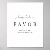 Modern minimalistisch script bruiloft gunst teken poster (Voorkant)