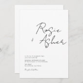 Modern minimalistisch script bruiloft kaart (Voorkant / Achterkant)