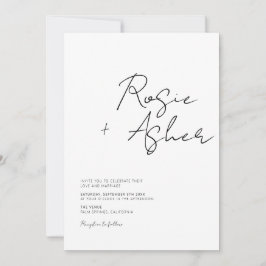 Modern minimalistisch script bruiloft kaart