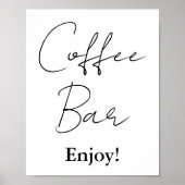 Modern minimalistisch script bruiloft koffie bar t poster (Voorkant)