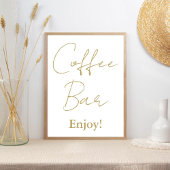 Modern minimalistisch script bruiloft koffie bar t poster
