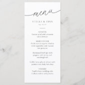 Modern minimalistisch script bruiloft menu (Voorkant)