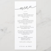 Modern minimalistisch script bruiloft menu (Voorkant)