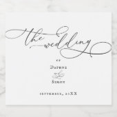 Modern Minimalistisch Script Bruiloft Mousserende Sparkling Wijnetiket (Enkel label)