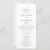 Modern minimalistisch script bruiloft programma (Voorkant)