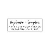 Modern minimalistisch script bruiloft retour adres zelfinktende stempel (Design)
