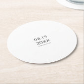 Modern minimalistisch script bruiloft ronde kartonnen onderzetter (Gebogen)