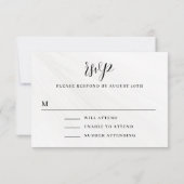 Modern minimalistisch script bruiloft RSVP kaartje (Achterkant)