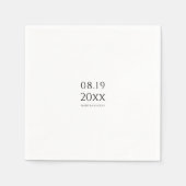 Modern minimalistisch script bruiloft servet (Voorkant)