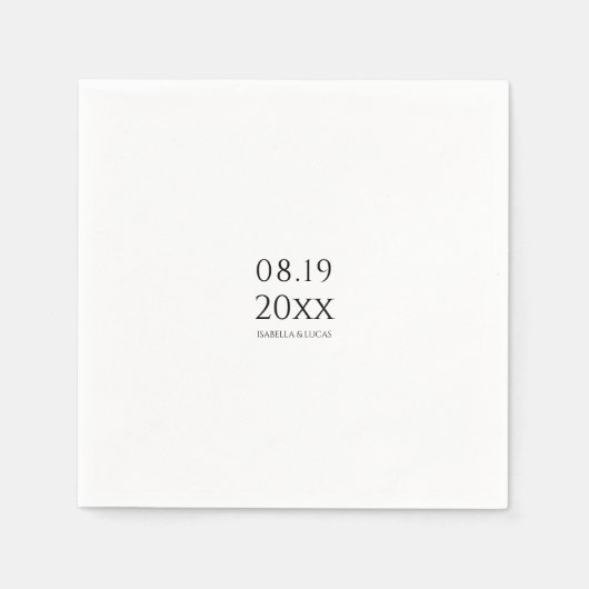 Modern minimalistisch script bruiloft servet (Voorkant)