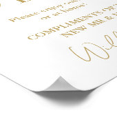 Modern minimalistisch script bruiloft sigaar bar t poster (Hoek)