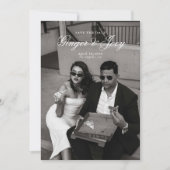 Modern Minimalistisch Script Bruiloft Sla de datum Kaart (Voorkant)