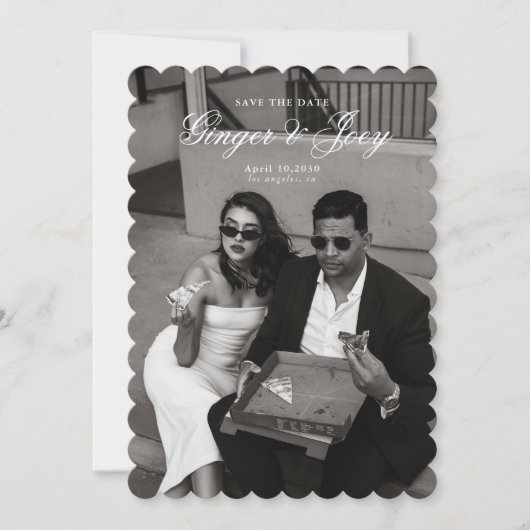 Modern Minimalistisch Script Bruiloft Sla de datum Kaart (Voorkant)