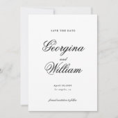 Modern Minimalistisch Script Bruiloft Sla de datum Kaart (Voorkant)