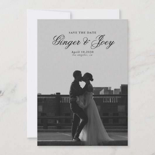 Modern Minimalistisch Script Bruiloft Sla de datum Kaart (Voorkant)