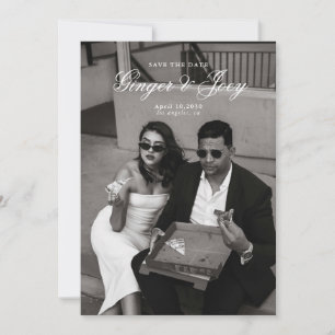 Modern Minimalistisch Script Bruiloft Sla de datum Kaart