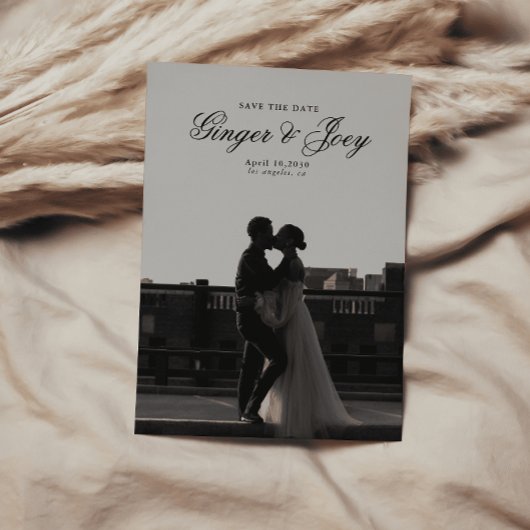 Modern Minimalistisch Script Bruiloft Sla de datum Kaart