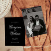 Modern Minimalistisch Script Bruiloft Sla de datum Kaart