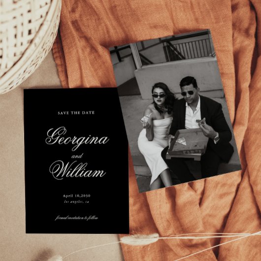 Modern Minimalistisch Script Bruiloft Sla de datum Kaart