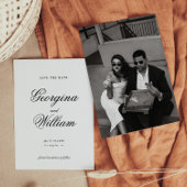 Modern Minimalistisch Script Bruiloft Sla de datum Kaart