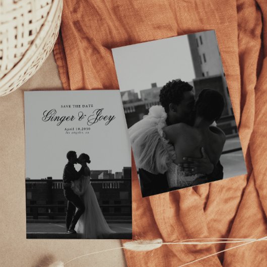 Modern Minimalistisch Script Bruiloft Sla de datum Kaart