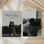 Modern Minimalistisch Script Bruiloft Sla de datum Kaart