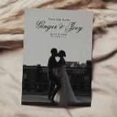 Modern Minimalistisch Script Bruiloft Sla de datum Kaart