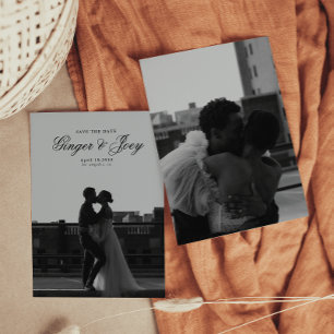 Modern Minimalistisch Script Bruiloft Sla de datum Kaart