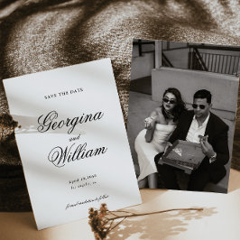 Modern Minimalistisch Script Bruiloft Sla de datum Kaart