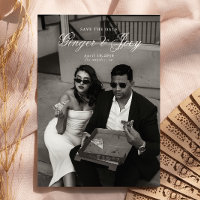 Modern Minimalistisch Script Bruiloft Sla de datum