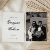 Modern Minimalistisch Script Bruiloft Sla de datum Kaart