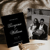 Modern Minimalistisch Script Bruiloft Sla de datum Kaart