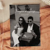 Modern Minimalistisch Script Bruiloft Sla de datum Kaart